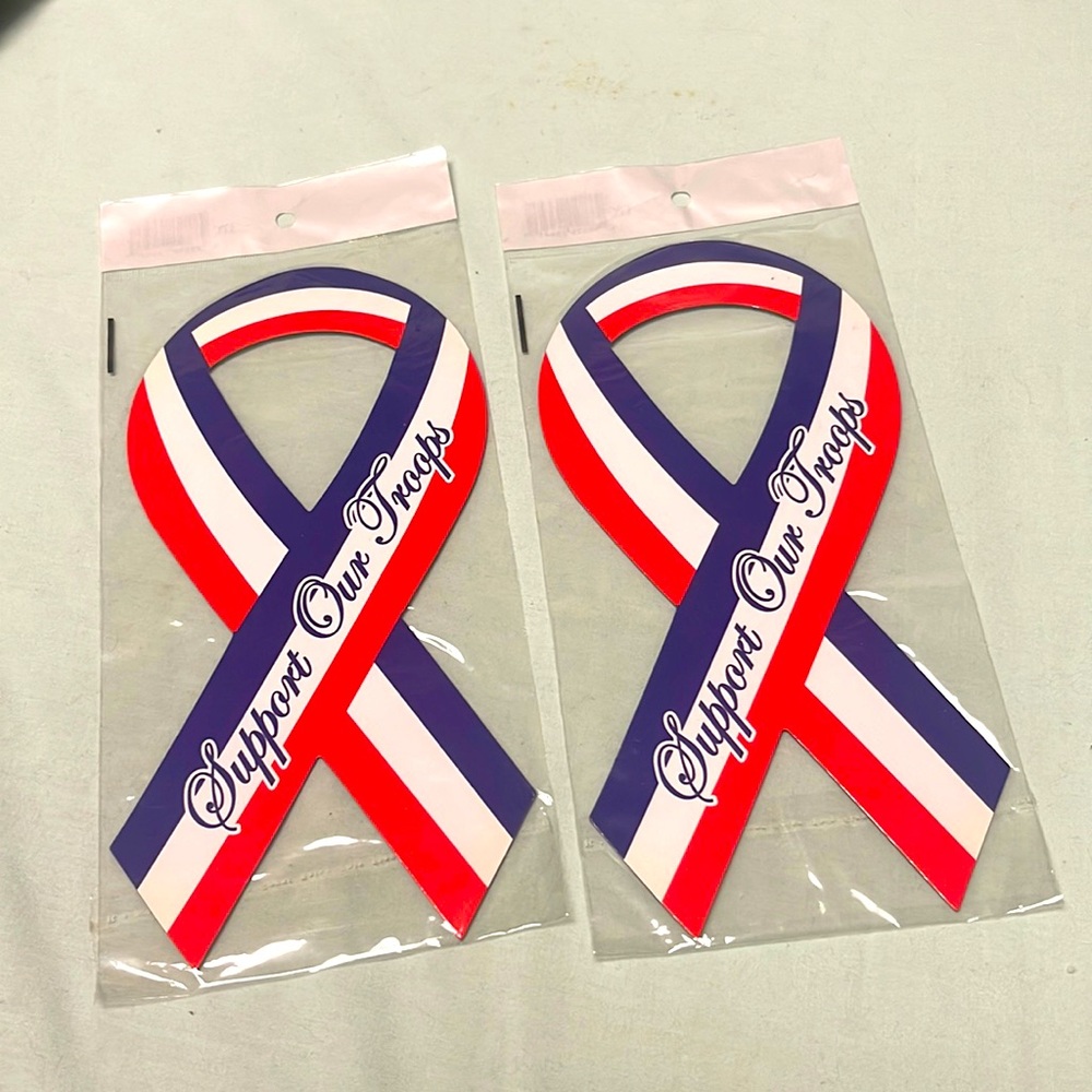 Support Our Troops Ribbon Car Magnets